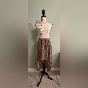 Body Central Leopard Print High Low Skirt Size Juniors Medium NWT